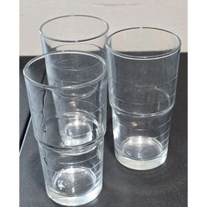 3-IKEA Svepa Stackable Glass 8 Ounce Tumblers